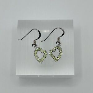 Elegant Natural Peridot Sterling Silver Dangle Earrings